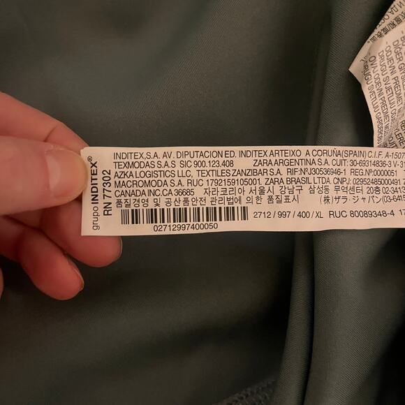 Zara Faux Suede Long Coat Dusty Blue Size XL - Picture 8 of 9